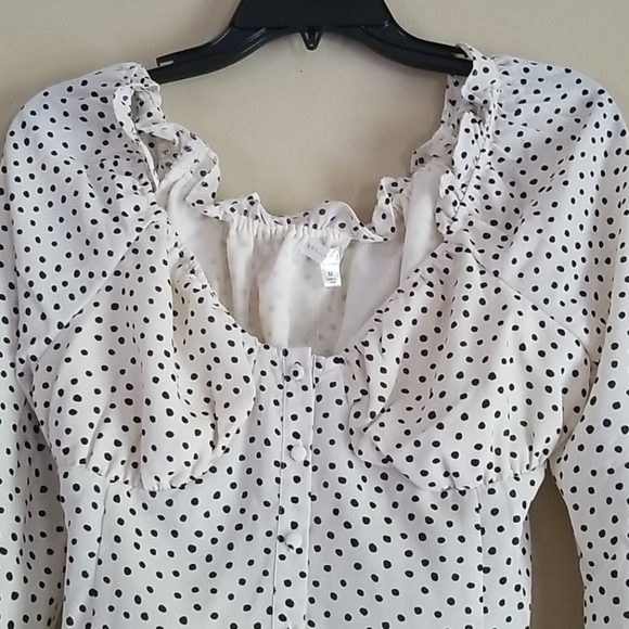 Society & Stitch Sweetheart Cropped Dot Blouse M - Picture 9 of 16